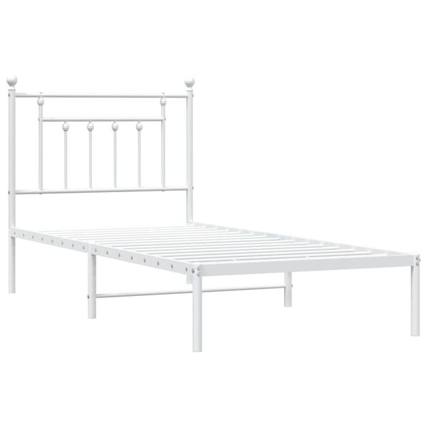 vidaXL Cadre de lit métal sans matelas avec tête de lit blanc 80x200cm