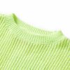 Pull-over tricot&eacute; pour enfants jaune fluo 128