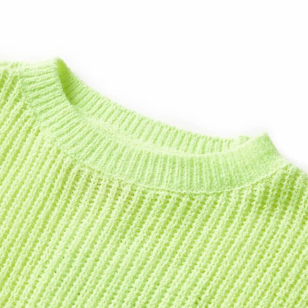 Pull-over tricot&eacute; pour enfants jaune fluo 128