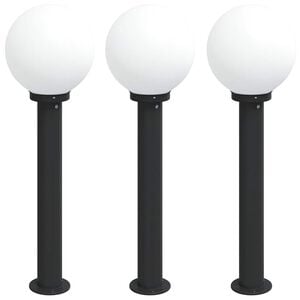 vidaXL Borne lumineuse lot de 3 80 cm noire IP44