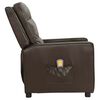 vidaXL Fauteuil de massage marron similicuir brillant