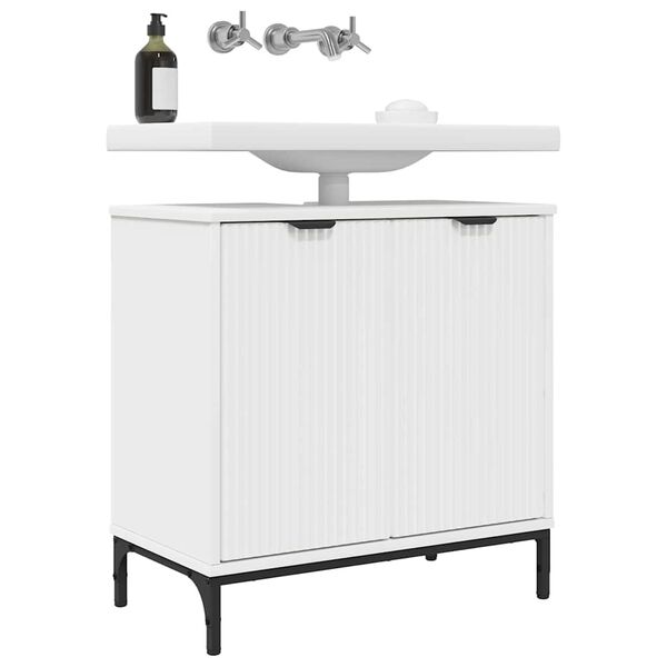 vidaXL Meuble de Lavabo de Salle de Bain Blanc 60,5 x 33,5 x 61 cm