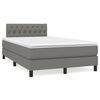 vidaXL Sommier &agrave; lattes de lit avec matelas gris fonc&eacute; 120x190cm tissu