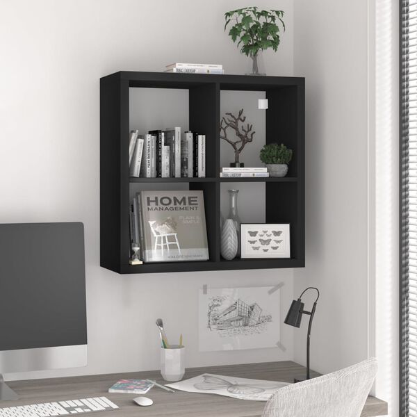 vidaXL &Eacute;tag&egrave;re murale sous forme de cube Noir 69,5x29,5x69,5 cm MDF