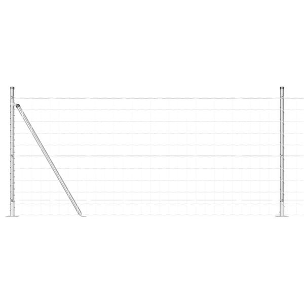 vidaXL Cl&ocirc;ture avec poteau Argent&eacute; 1 x 25 m Acier