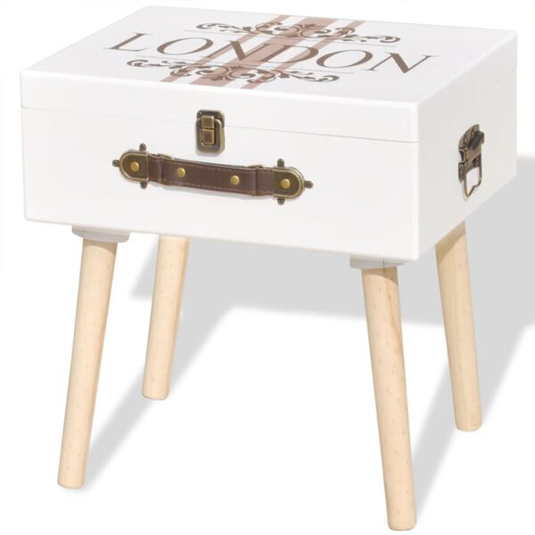 vidaXL Table de chevet 40x30x41,5 cm Blanc