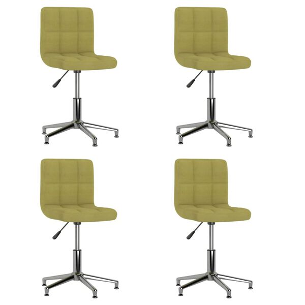vidaXL Chaises pivotantes &agrave; manger lot de 4 vert tissu