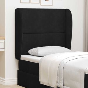 vidaXL Oreille de t&ecirc;te de lit Noir 80 x 23 x 6 cm Velours