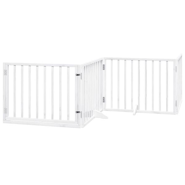 vidaXL Barri&egrave;re pour chien porte pliable 6panneaux blanc bois peuplier