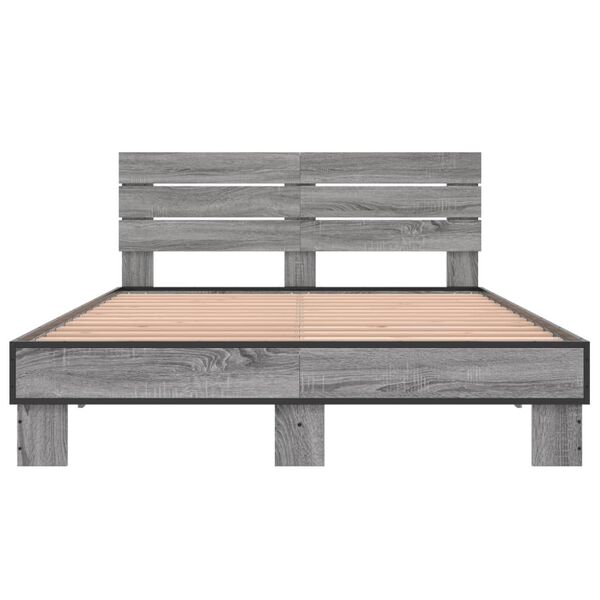 vidaXL Cadre de lit sans matelas sonoma gris 140x200 cm