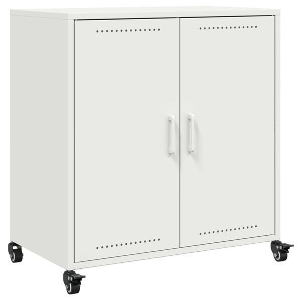 vidaXL Buffet blanc 68x39x72 cm acier