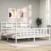 vidaXL Cadre de lit sans matelas blanc bois massif de pin