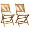 vidaXL Chaise pliante 2 pc Marron Bois d'acacia massif