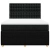 vidaXL Sommier &agrave; lattes de lit avec matelas Noir 140x200 cm Tissu