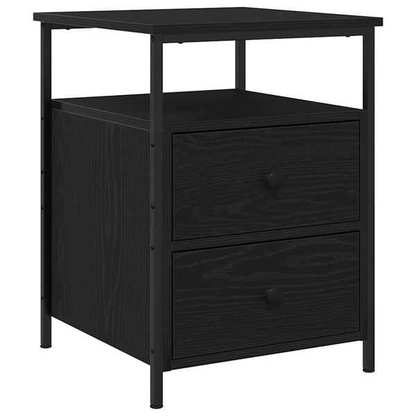 vidaXL Cabinet de chevet 2 pcs Ch&ecirc;ne noir 34 x 35,5 x 50 cm