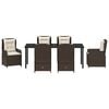 vidaXL Ensemble de salle &agrave; manger pour jardin 7 pcs Marron polyrotin