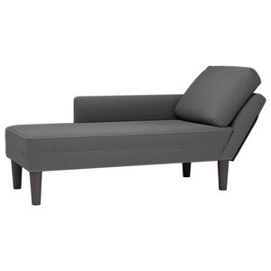 vidaXL Chaise longue avec coussin gris foncé tissu en velours côtelé