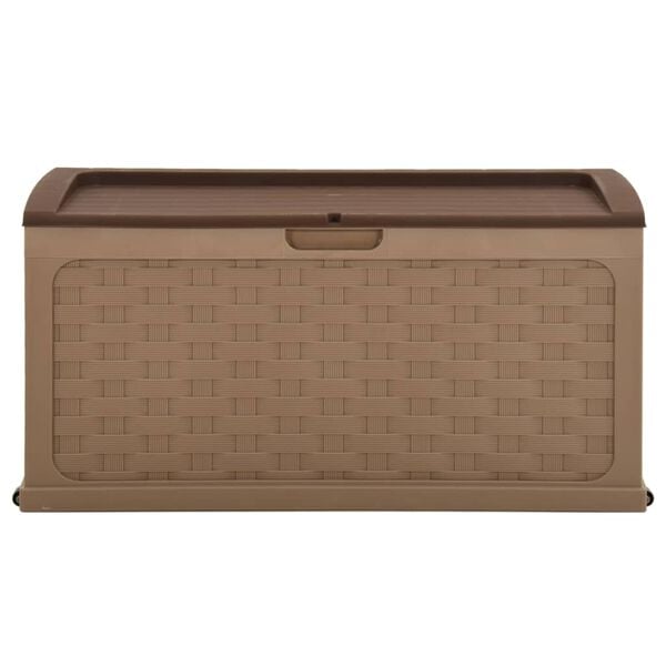 vidaXL Boîte de rangement de jardin 335 L Moka-Chocolat PP Rotin