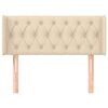 vidaXL T&ecirc;te de lit avec oreilles Cr&egrave;me 103x16x78/88 cm Tissu