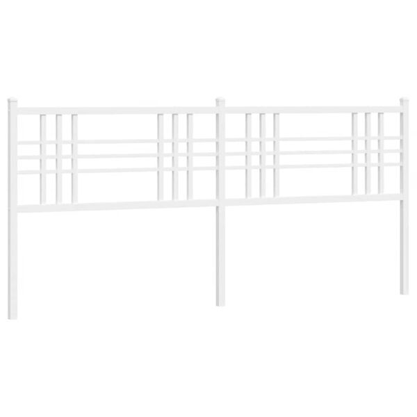 vidaXL T&ecirc;te de lit de remplacement m&eacute;tal blanc 200 cm