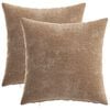 vidaXL Housse de coussin 2 pc HEERLEN Marron 35 x 35 cm Tissu Chenille