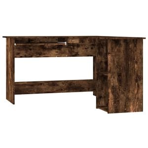 vidaXL Bureau d'angle ch&ecirc;ne fum&eacute; 120x140x75 cm bois d'ing&eacute;nierie