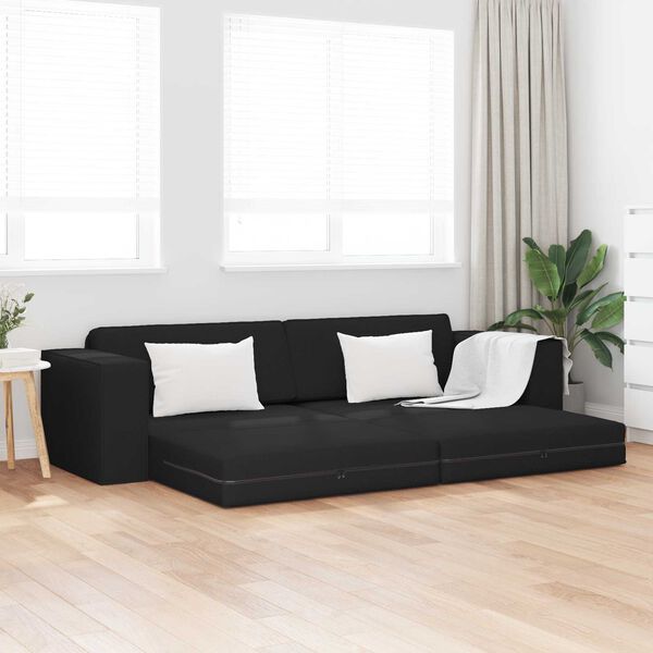 vidaXL Canap&eacute;-Lit 200cm Noir tissu