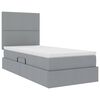 vidaXL Lit avec rangement et matelas Gris clair 90 x 190 cm Polyester
