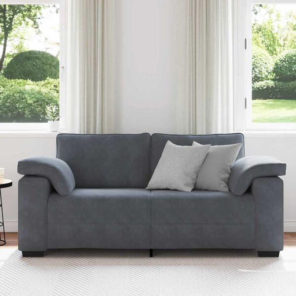 vidaXL Canap&eacute; causeuse gris fonc&eacute; 180x77x82 cm velours