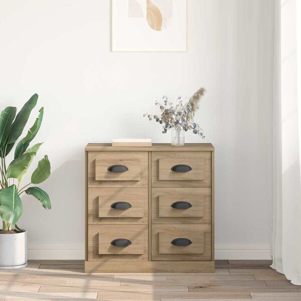 vidaXL Buffet Ch&ecirc;ne artisanal 70 x 35,5 x 67,5 cm Bois d'ing&eacute;nierie
