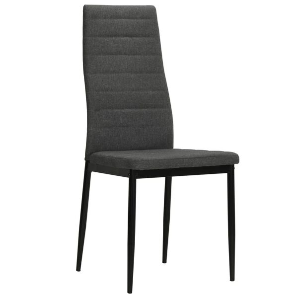 vidaXL Chaises &agrave; manger lot de 4 gris fonc&eacute; tissu