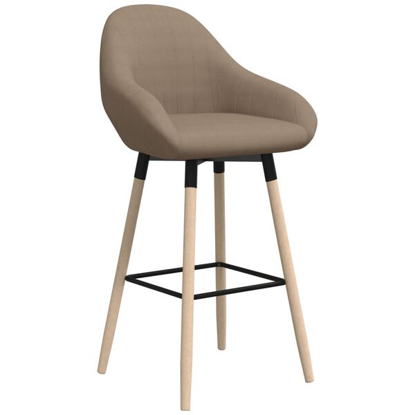 vidaXL Tabourets de bar lot de 2 taupe tissu