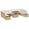 vidaXL Ensemble de canap&eacute; de jardin 11 pcs Beige Poly rotin