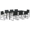 vidaXL Ensemble de salle &agrave; manger pour jardin 9 pc Noir et Cr&egrave;me
