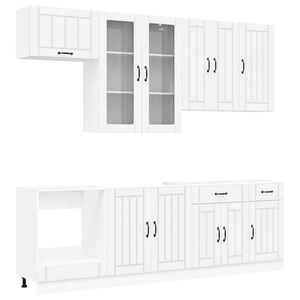 vidaXL Unit&eacute; de cuisine LUCCA 8 pcs Blanc Bois d'ing&eacute;nierie
