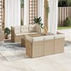 vidaXL Salon de jardin avec coussins 7 pcs beige r&eacute;sine tress&eacute;e