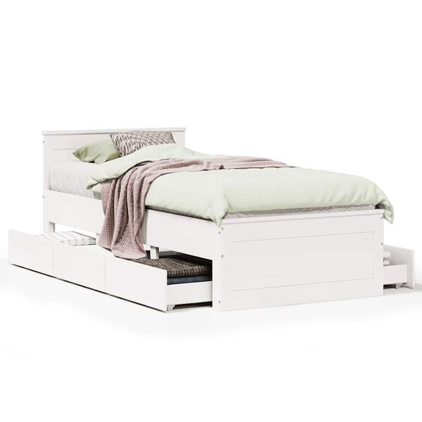 vidaXL Cadre de lit sans matelas avec t&ecirc;te de lit 90x190 cm pin massif