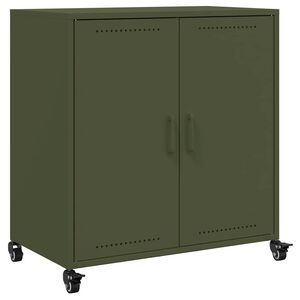 vidaXL Buffet vert olive 68x39x72 cm acier