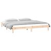 vidaXL Cadre de lit &agrave; LED sans matelas 150x200 cm bois massif