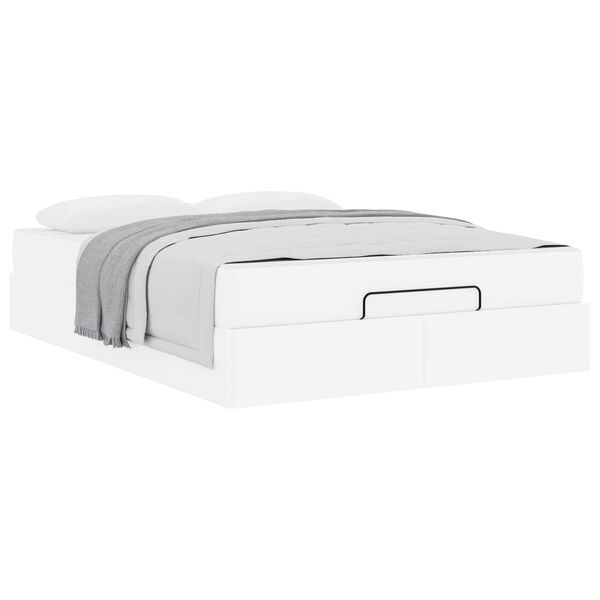 vidaXL Cadre de lit avec matelas avec matelas 2 pcs Blanc PVC