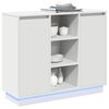 vidaXL Buffet LED Blanc 90 x 32 x 75 cm Bois d'ing&eacute;nierie