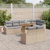 vidaXL Ensemble de canap&eacute; de jardin 9 pcs Beige Poly rotin