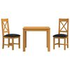 vidaXL Ensemble de salle &agrave; manger 3 pc Noir Bois de ch&ecirc;ne massif