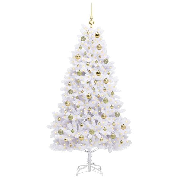 vidaXL Sapin de No&euml;l Artificiel &agrave; Branches Articul&eacute;es Blanc 180 cm
