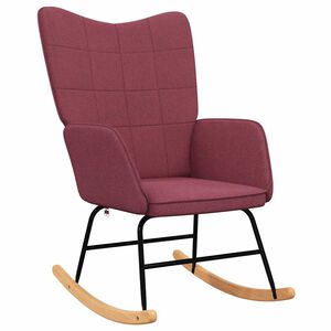 vidaXL Chaise &agrave; bascule Rouge bordeaux Tissu