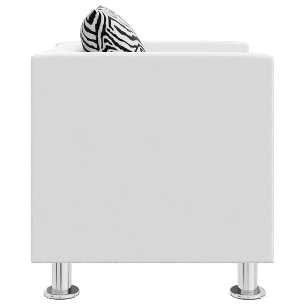 vidaXL Fauteuil blanc similicuir