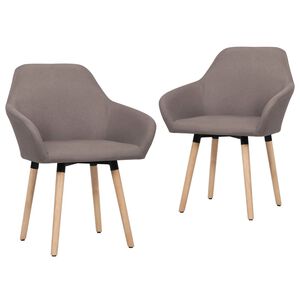 vidaXL Chaises &agrave; manger lot de 2 taupe tissu