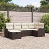 vidaXL Ensemble de canap&eacute; de jardin 6 pcs Marron Poly rotin
