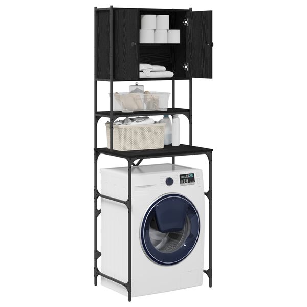 vidaXL Cabinet pour lave-linge Ch&ecirc;ne noir 68 x 48,5 x 194 cm