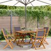 vidaXL Ensemble &agrave; manger de jardin 5 pcs anthracite tissu bois massif